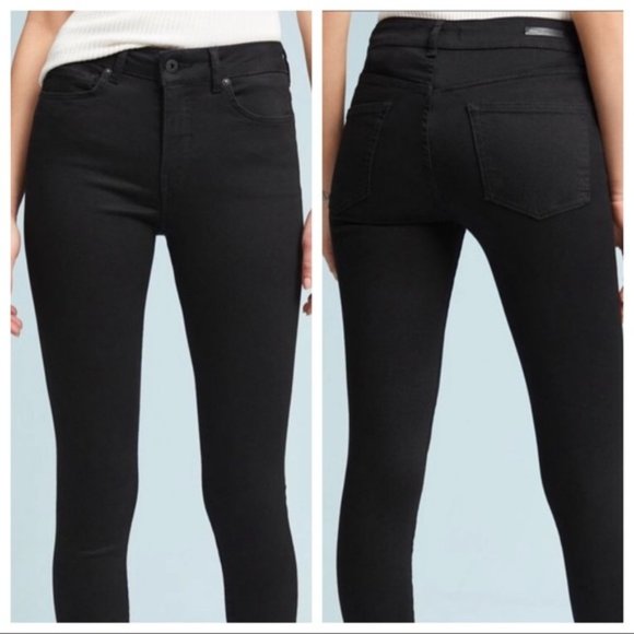 ✨️HP✨️Anthropologie Pilcro and the Letterpress Serif Black Stretch Jeans Size 26 - Picture 2 of 8